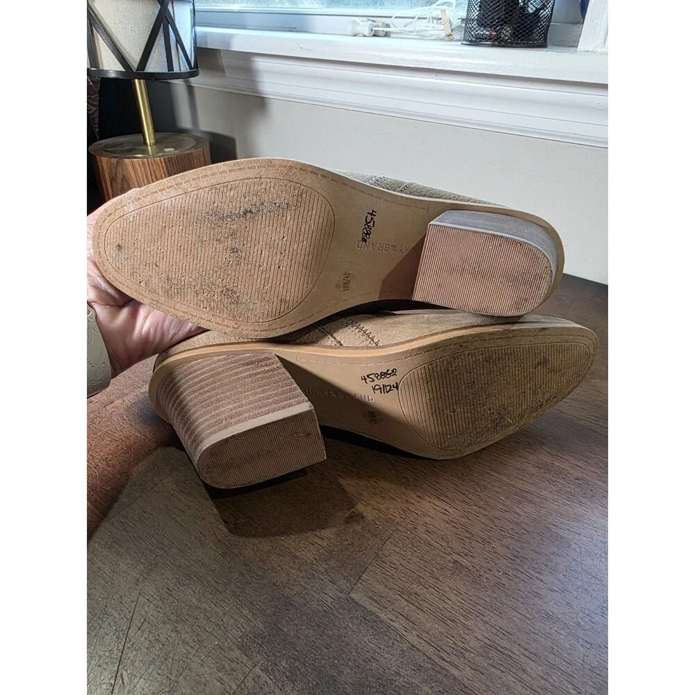 Lucky Brand Vennia Leather Low Ankle Booties Tan 10M Boots